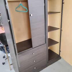 New Grey Wardrobe Closet With Drawers And Shelving Storage Special