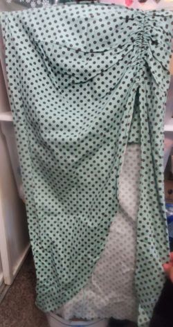 Zara Skirt, mint and brown, size Large