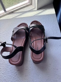 Brown/black Wedge Sandals 
