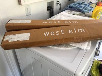 2 white wall shelf from West Elm, 36”. Priced at $40 each