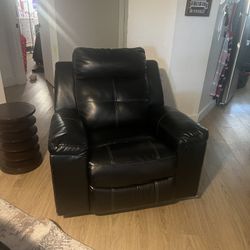 Sofa and recliner with blue LED lights