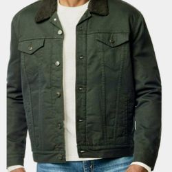 Levi Strauss & Co. Men’s Sherpa Lined Charcoal Gray Button-Down Jacket