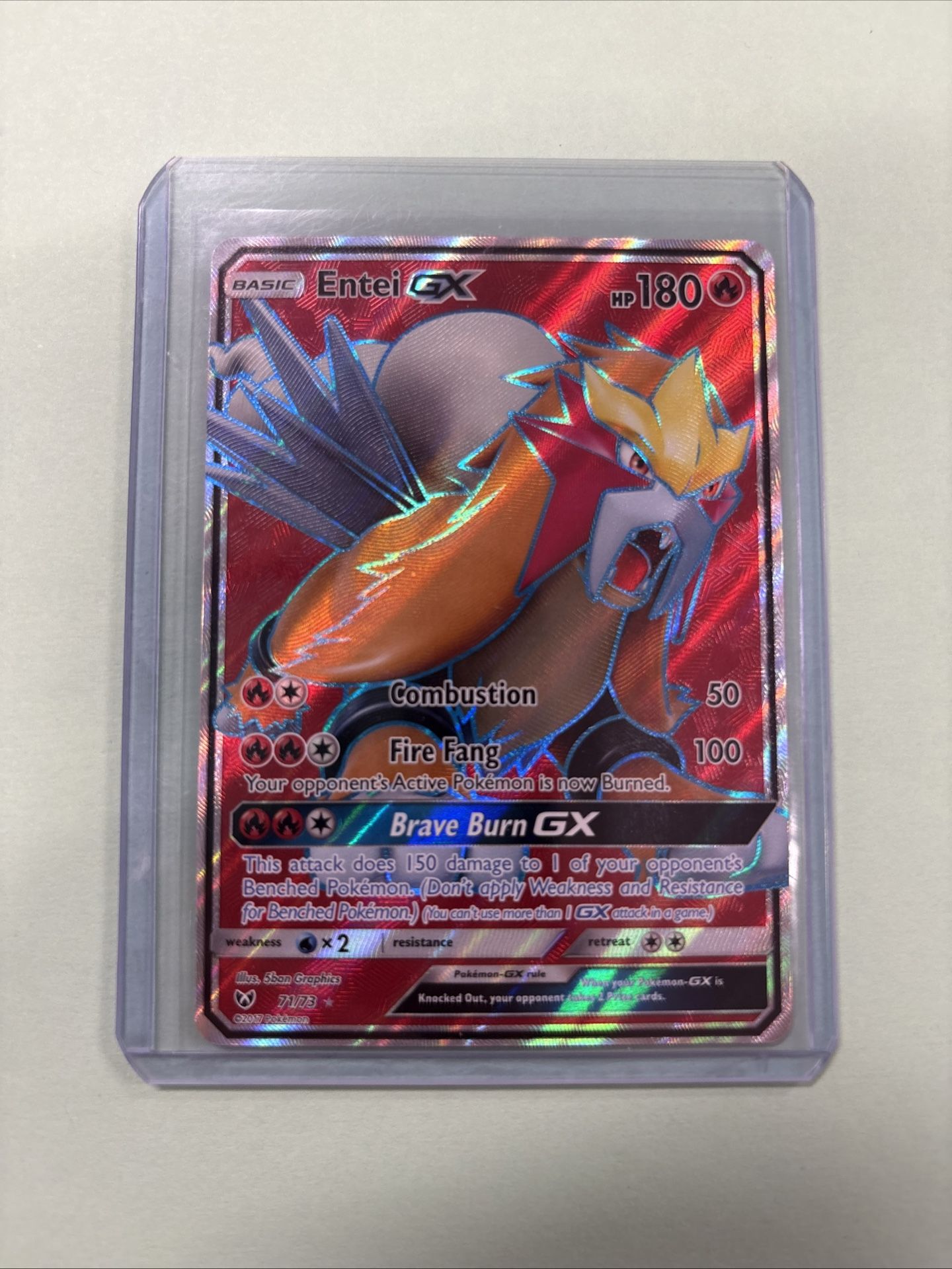 Pokémon TCG - Entei GX - Shining Legends - 71/73 - Holo Full Art - LP/MP