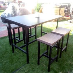 Pub Set 47" With 4 Stools/ Large Table Brand New 