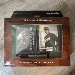 SCA Michael Jordan Vintage Sports Plaque Basketball And Baseball Cards