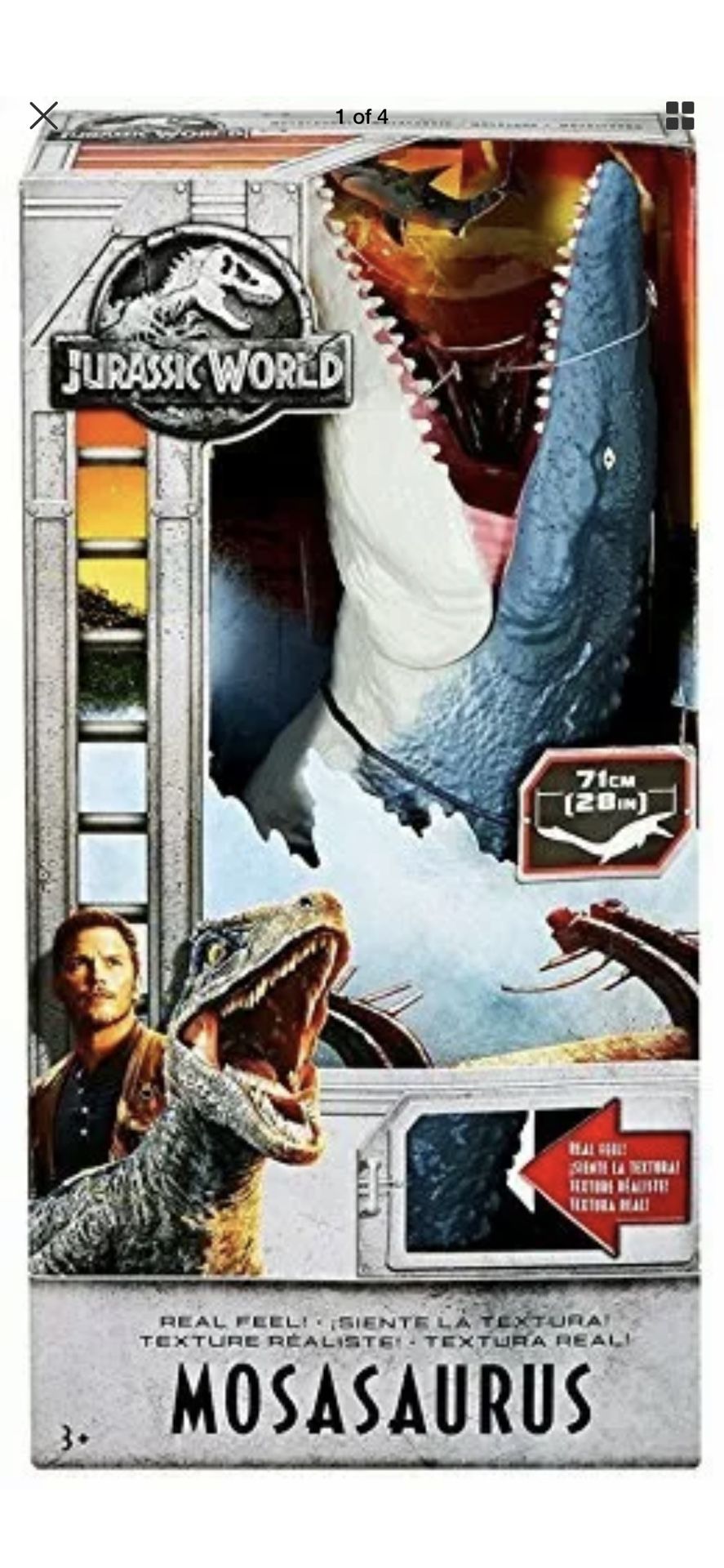 Jurassic World Fallen Kingdom Real Feel Mosasaurus 28 IN Touch Skin/Real Texture