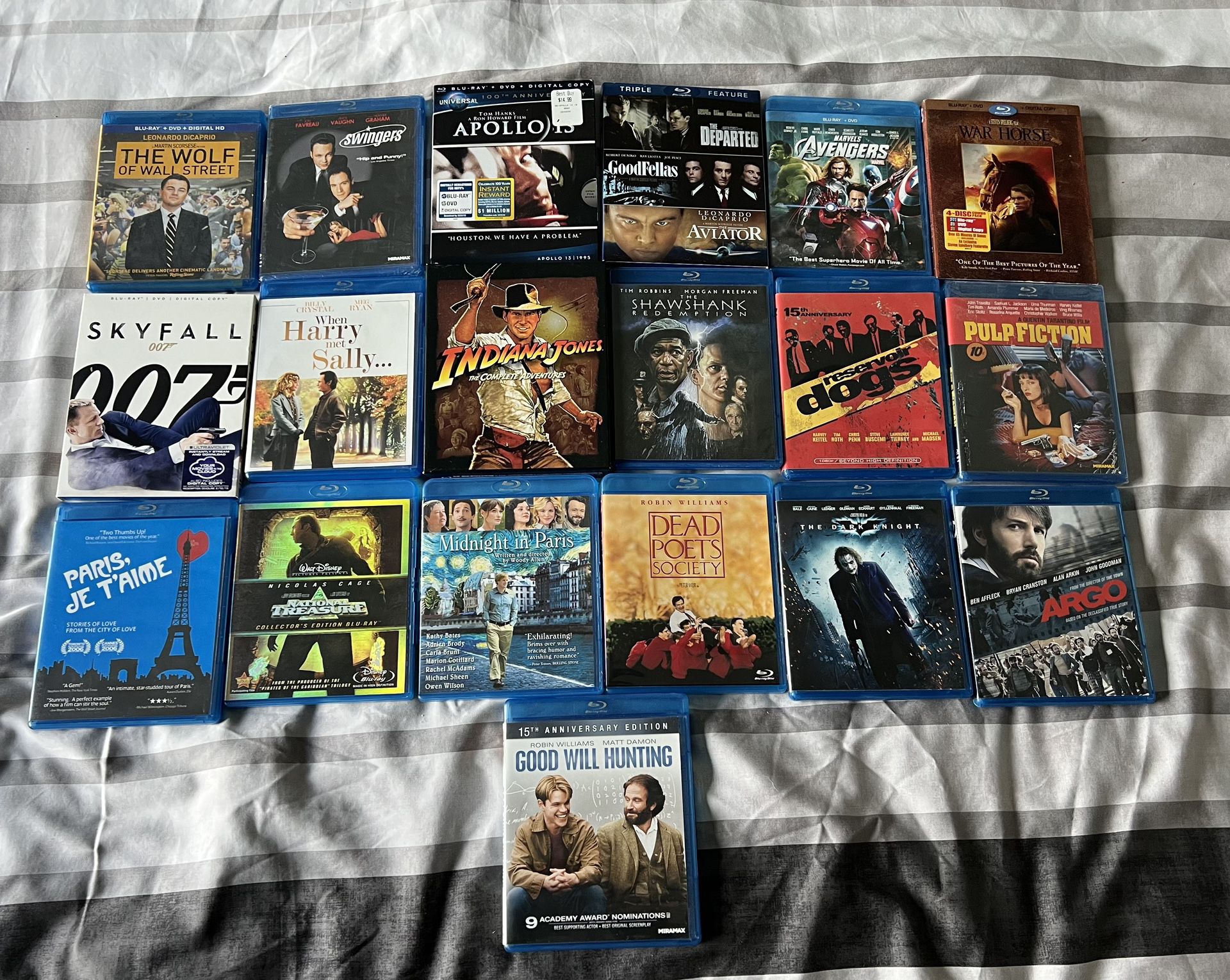 Blu-Ray Movie Lot (Skyfall, Indiana jones, Classic Movies