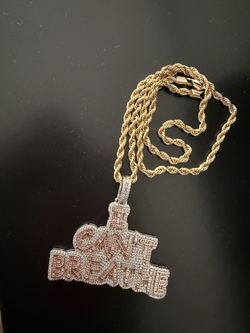 Silver gold wash chain & pendant 22” 