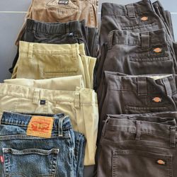 36 x 32 men's great condition Dockers, Dickies, Nautica and Levi's
9 pairs