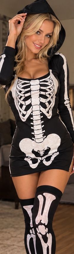 Women's Skeleton Halloween Costume Dress