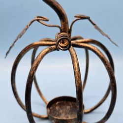 Pier 1 Imports Vintage Metal Pumpkin Tealight Candle Holder Halloween Thanksgiving Fall Autumn Decor