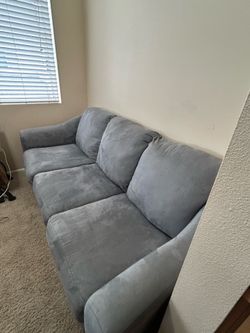 Sofa, blue, microfiber
