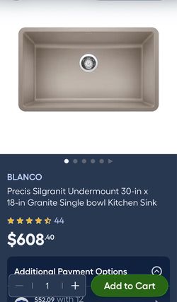 BLANCO Precis Silgranit Undermount 30-in x 18-in Granite Single bowl Kitchen Sink