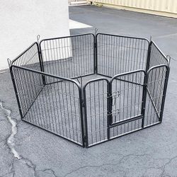 (Brand New) $70 Pet 6-Panel Playpen, Each Panel (24” Tall X 32” Wide) Heavy Duty Dog Exercise Fence Gate Crate Kennel