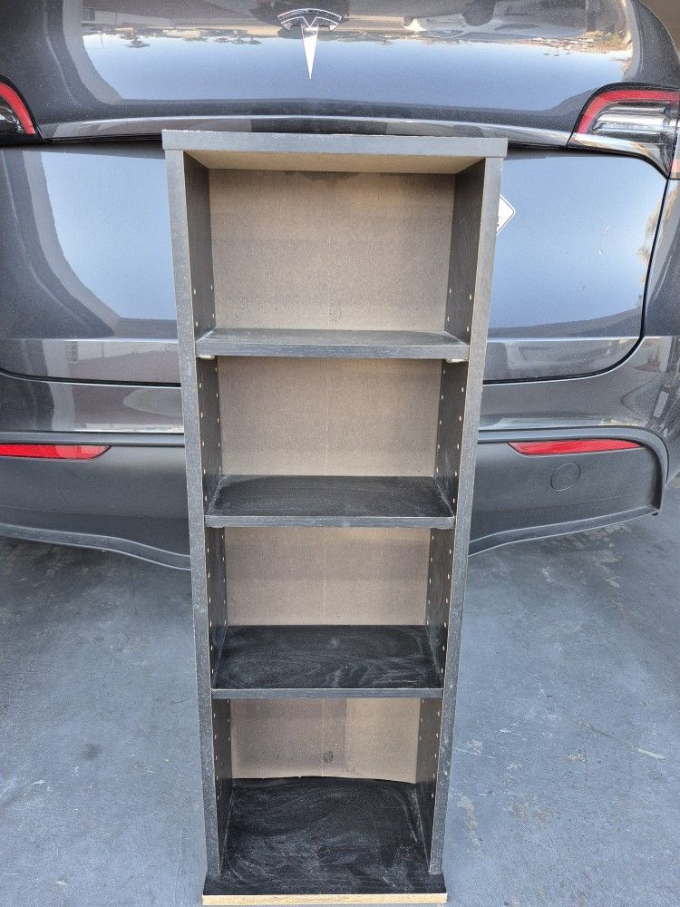 36" High X 12.5" Wide X 5.75" Deep - 4 Tier Black Open Cabinet Shelving Unit 