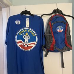 New Space Camp Men’s XL T-shirt and Backpack 