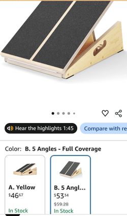 Yes4All Professional Incline Board, Slant Board Calf Stretching, Squat Wedge and Anti-Slip Surface, Portable Side Handle