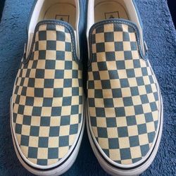Men’s Light Blue Checkered Vans 10.5
