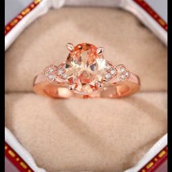 Lovely Rose Gold Tone Cubic Zirconia Ring