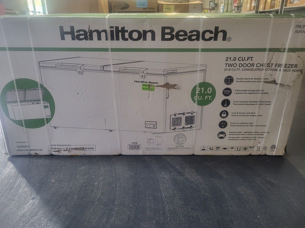 Freezer
Hamilton Beach 21.0 Cu. Ft. Chest Freezer
(Making Way For New Inventory Sale!)