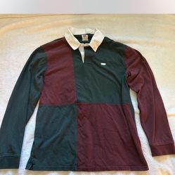 Levi's long sleeve polo shirt in red and green