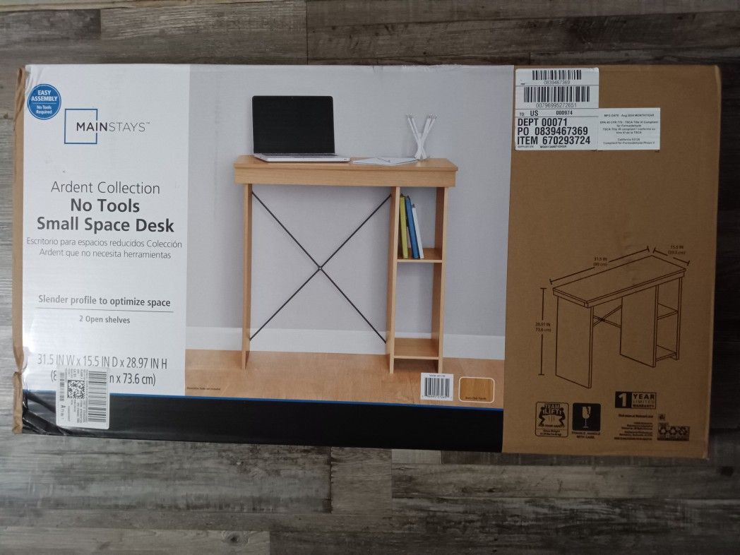 Brand New In Package NO TOOLS SMALL SPACE DESK