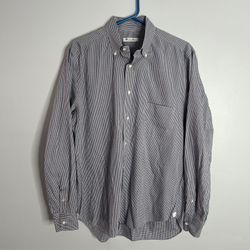 Loro Piana Button Down Dress Shirt Mens Large Blue Orange