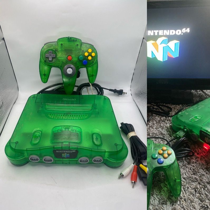 Nintendo 64 N64 Funtastic Jungle Green With OEM Controller - Tested Authentic