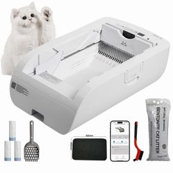 Self-Cleaning Litter Box,Smart Cat Litter Box Wide Opening for All Sizes of Cats with Power Saving Feature - without Tent