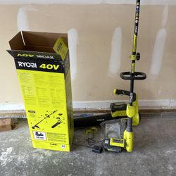 Ryobi Leaf Blower And Weed Whacker With Batteries And Charger
