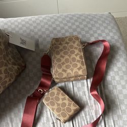 "NWT Small Crossbody Messenger Bag - Monogram Pattern