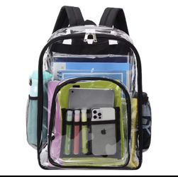 Backpack for Boys and Girls Transparent See-through Backpack for School Travel and School Sports Activities, Work.