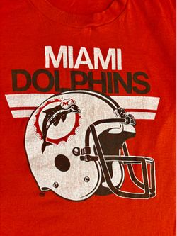 Vintage 1980’s Miami Dolphins Orange Graphic T-Shirt by Trench Mfg. Co. Size Medium