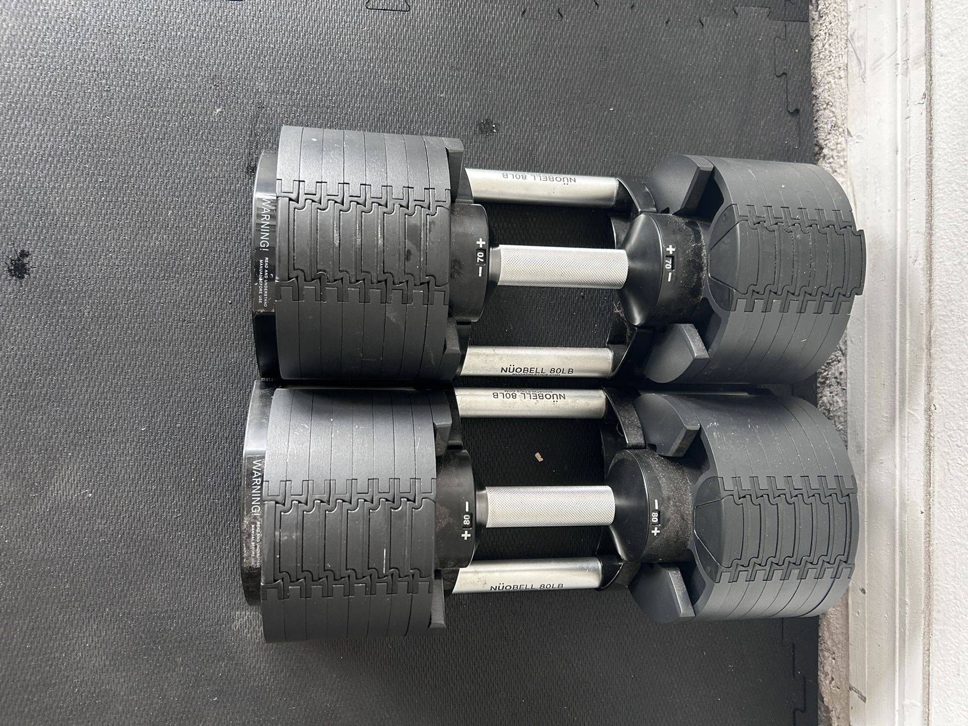 NuoBell Adjustable Dumbbells 5 - 80 LB