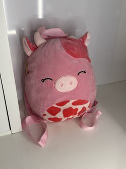 Squishmallow Calynda the Pink Strawberry Cow Backpack