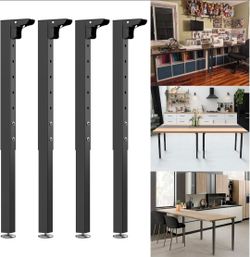 Adjustable Black Metal Table Legs