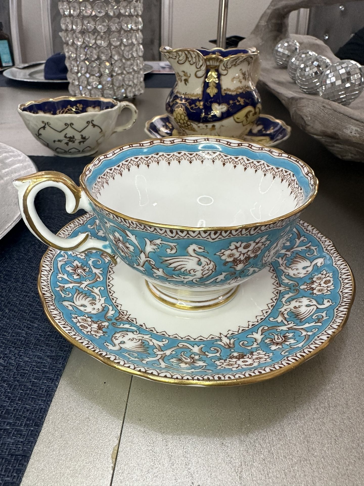 FINE BONE CHINA Tea Set Crown Staffordshire England “Ellesmere”