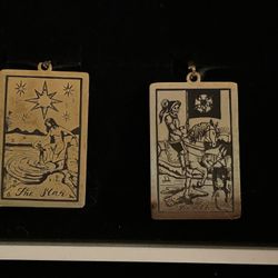 Gold Tarot Card Pendants