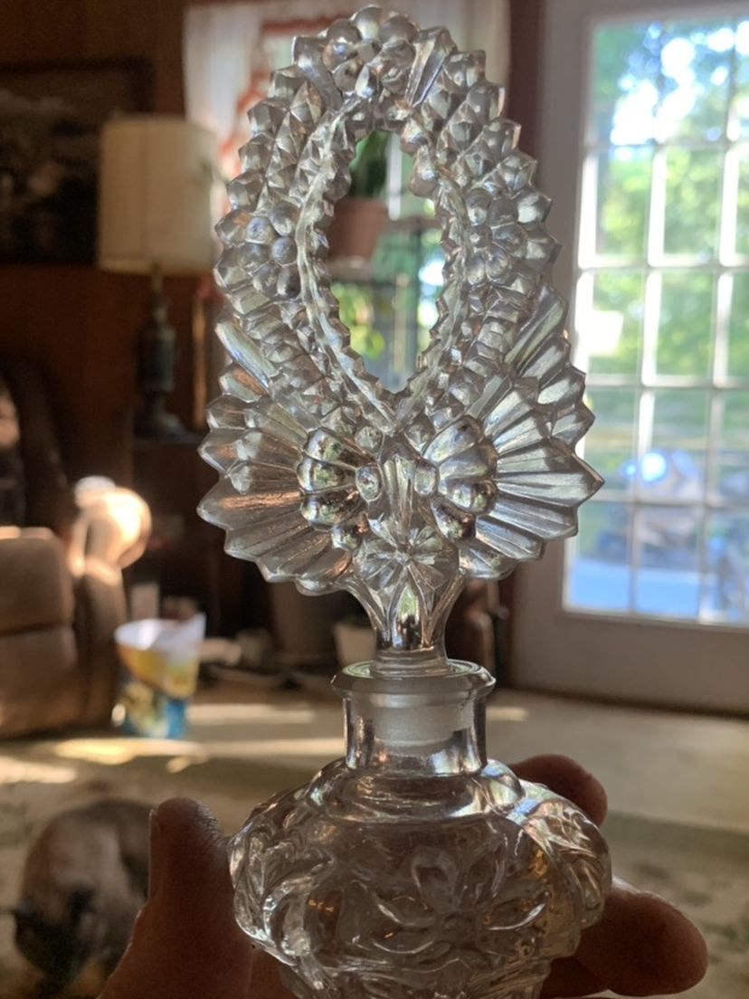Antique Cut Glass Perfume Bottle