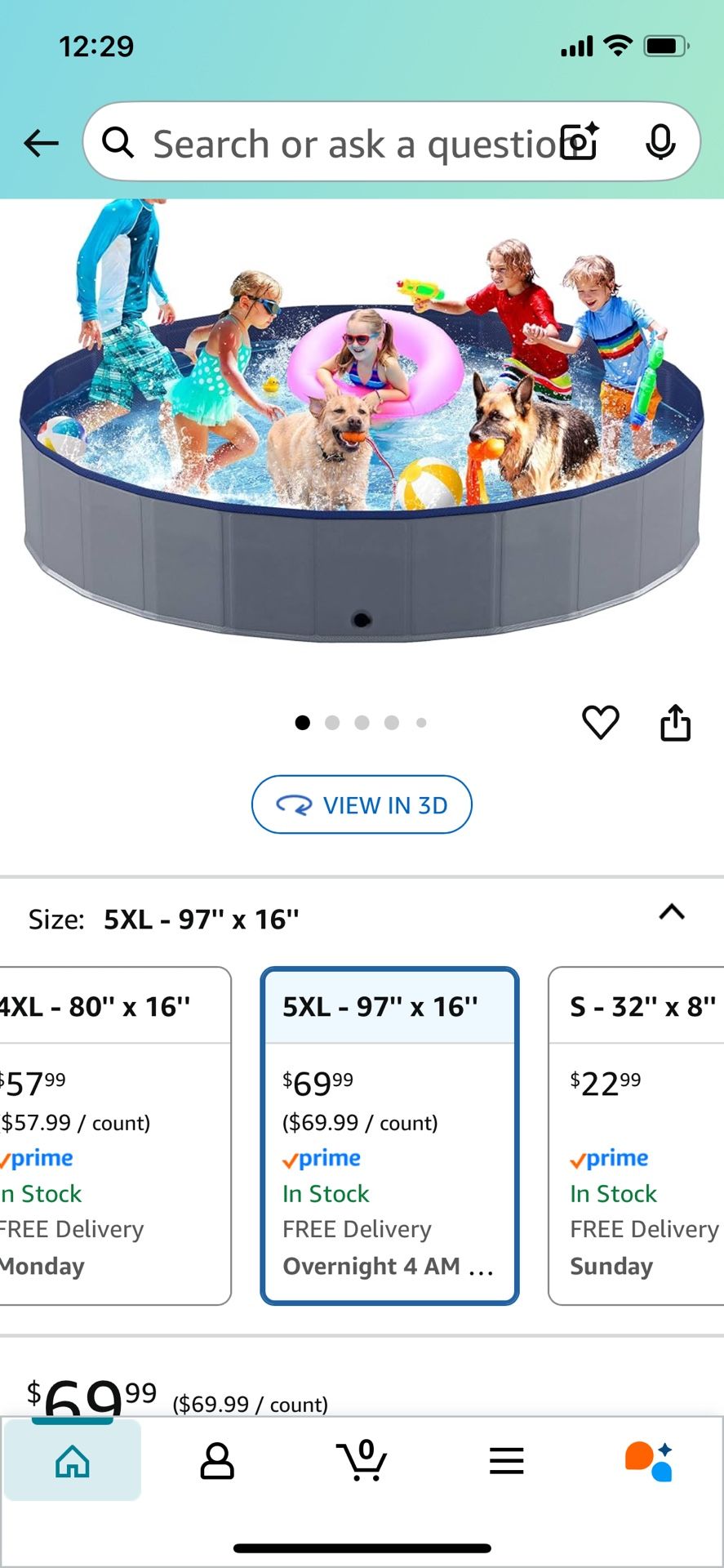 New Dog Pool. 97” X 16”. 5XL