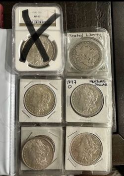 Lot-Silver NGC 1892 $1 MS62 Mixed US Coin Lot Seated Liberty & Standing Liberty Qtrs lot