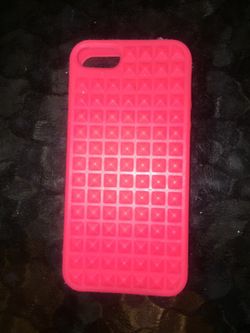 Iphone 5 hot pink rubber spike case