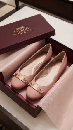 Coach Flats Pink Gold Hardware
