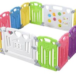 Baby Playpen Kids Activity Centre Safety Play Yard Home Indoor Outdoor New Pen (Multicolour, Classic Set 14 Panel)
