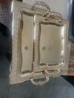 Golden tea tray
