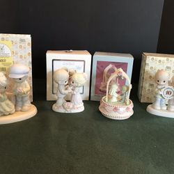 4 vintage marriage theme Precious Moments figerines
