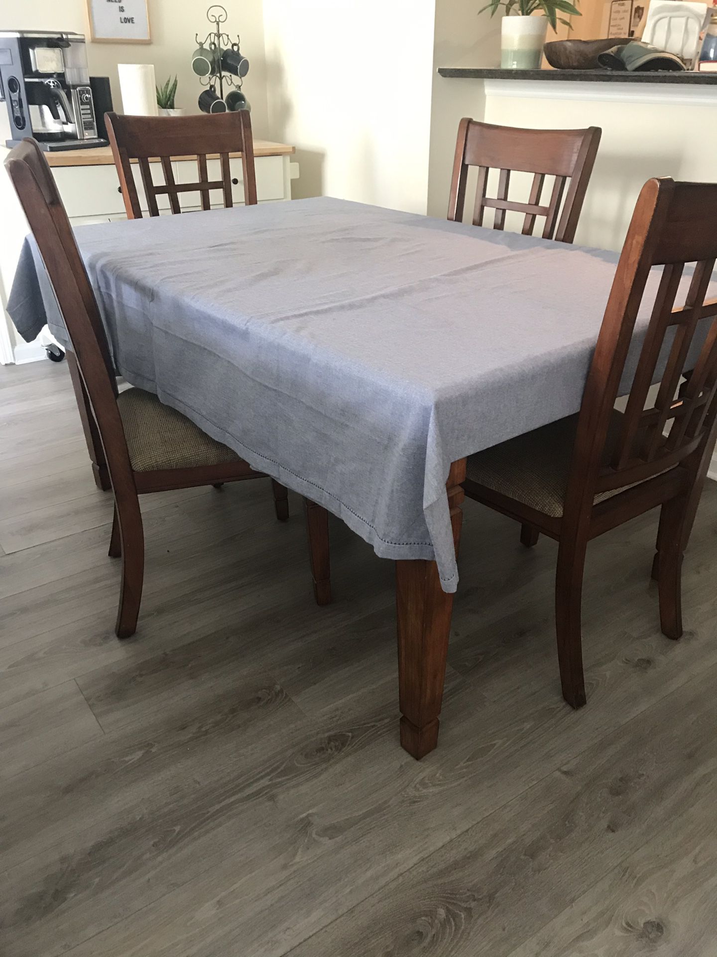 Brown wooden dining table