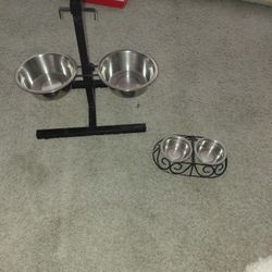 Large Dog Bowls With Adjustable Stand & Small Dog Bowls  