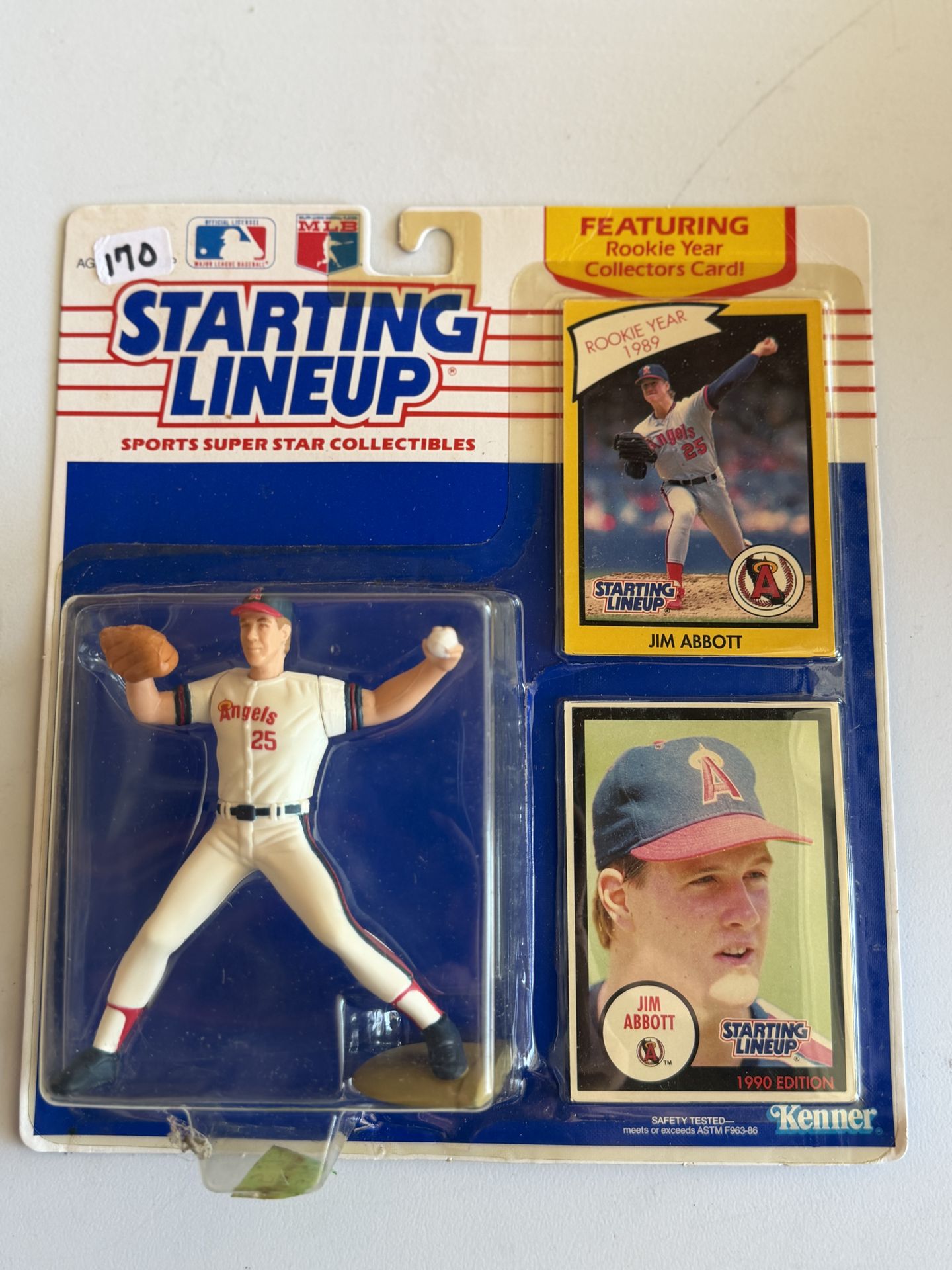 1990 Kenner Starting Lineup action figure features Jim Abbott