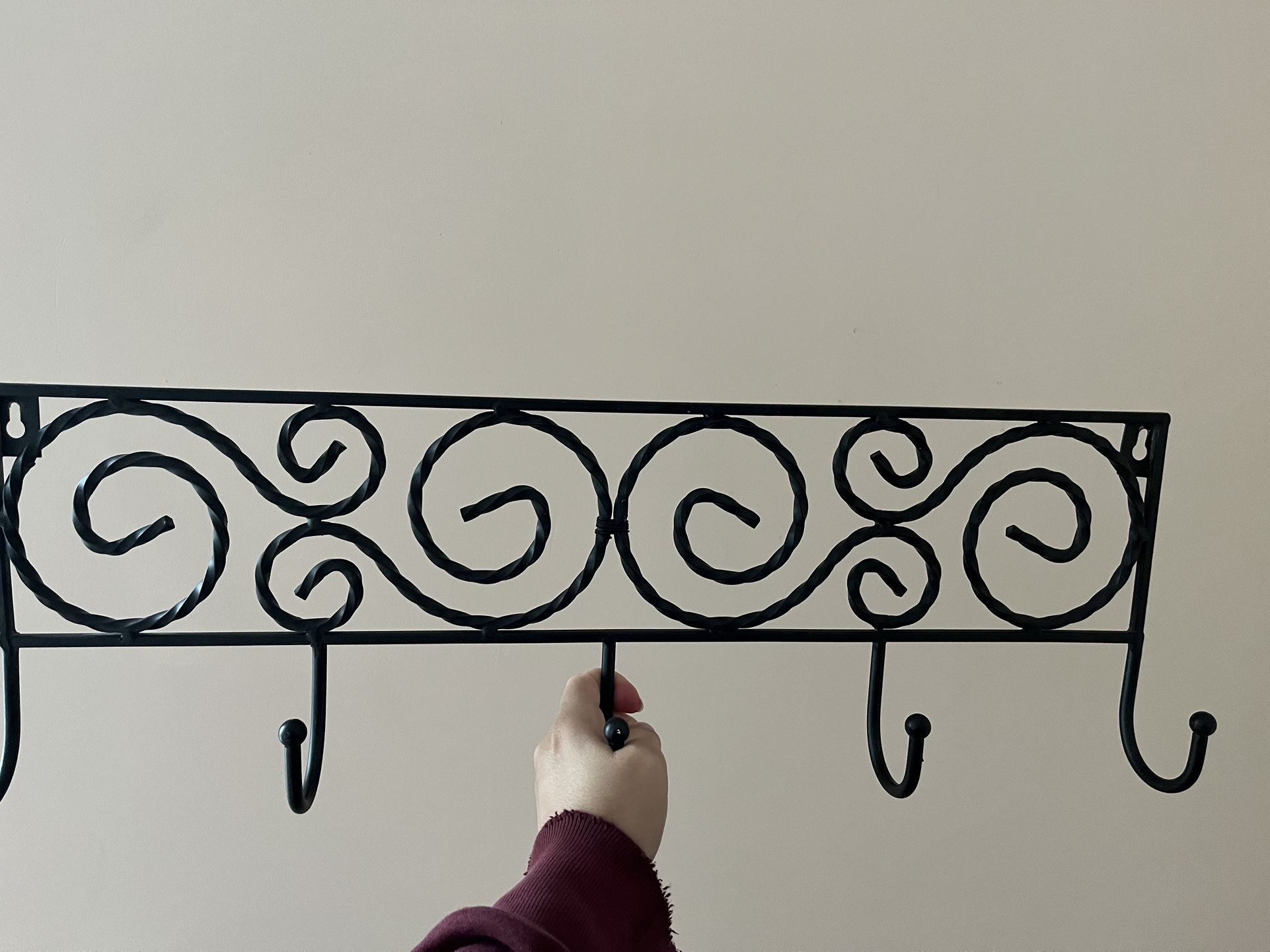Iron Mounted Hook Rack 